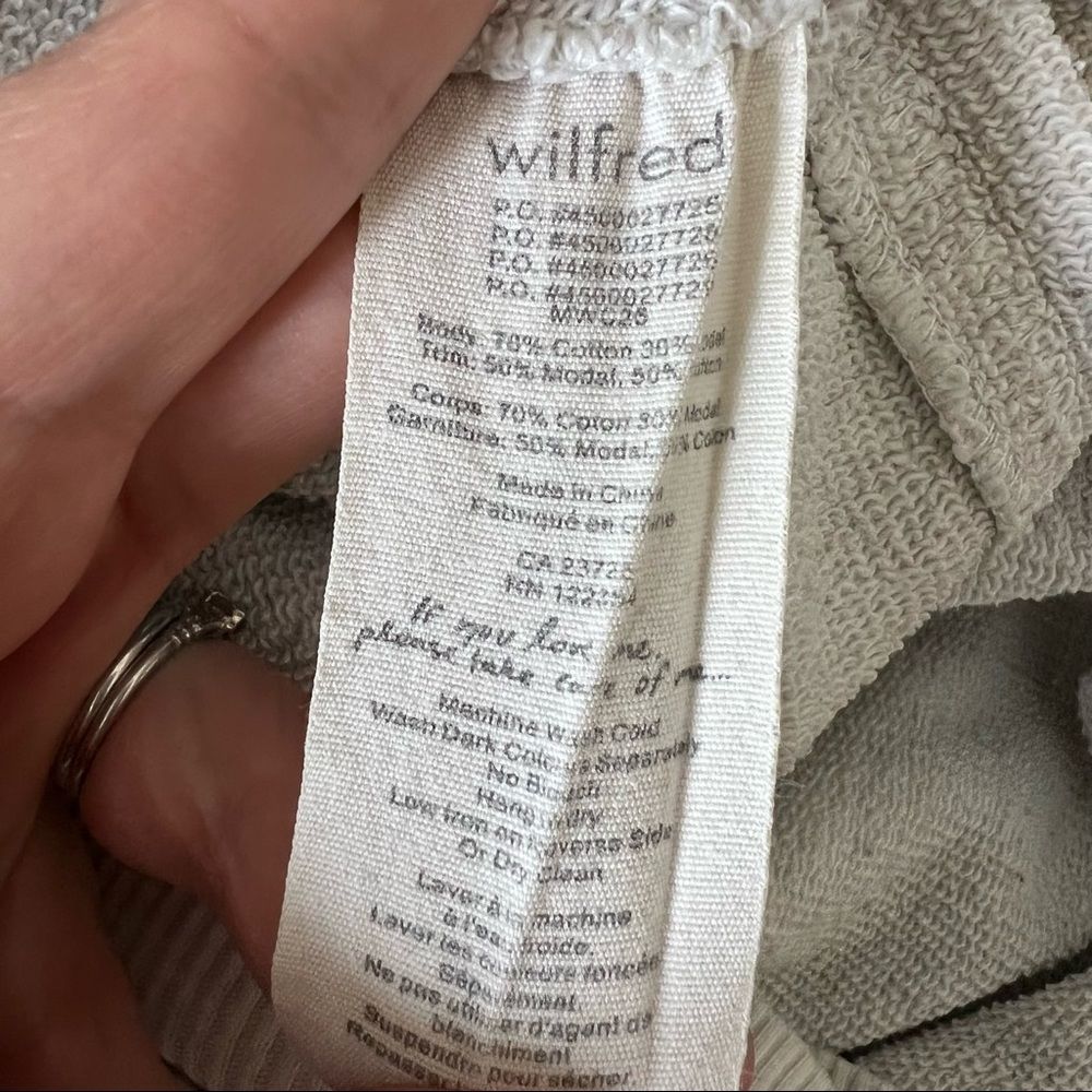 Aritzia Wilfred Roussea Zip Up Cardigan Sweater Ivory Cream Shawl Collar - Picture 15 of 16